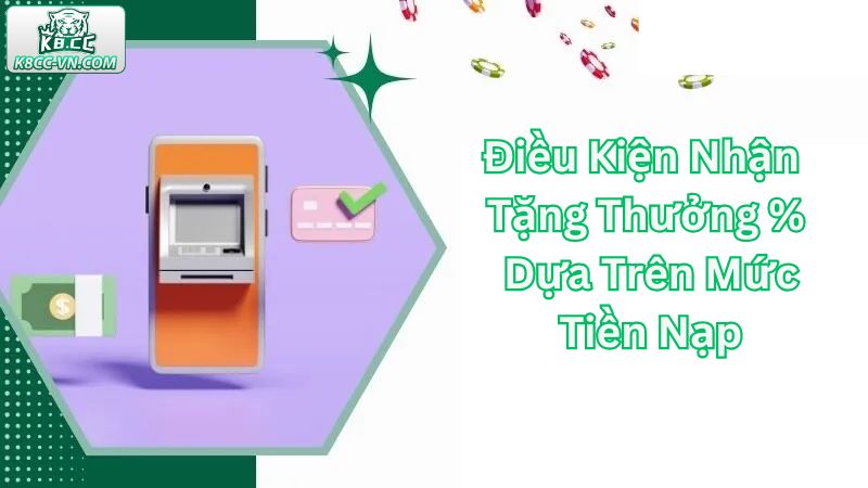 Tặng Thưởng % Dựa Trên Mức Tiền Nạp Siêu Hot Tại K8CC 1 Những tiêu chí cần đáp ứng để tham gia vào ưu đãi